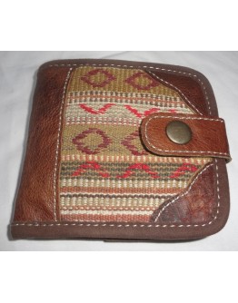 Cotton and Leather Wallet
