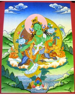Green Tara Thangka Painting 
